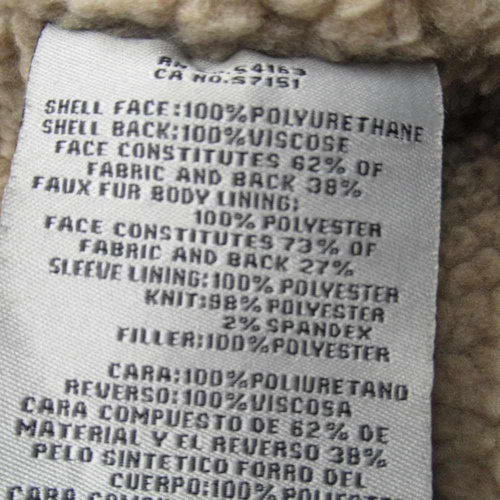 Levis Faux Leather Jacket Mens Large‎ Brown Sherpa Fleece Lined Full Zip Trucker - Picture 5 of 16